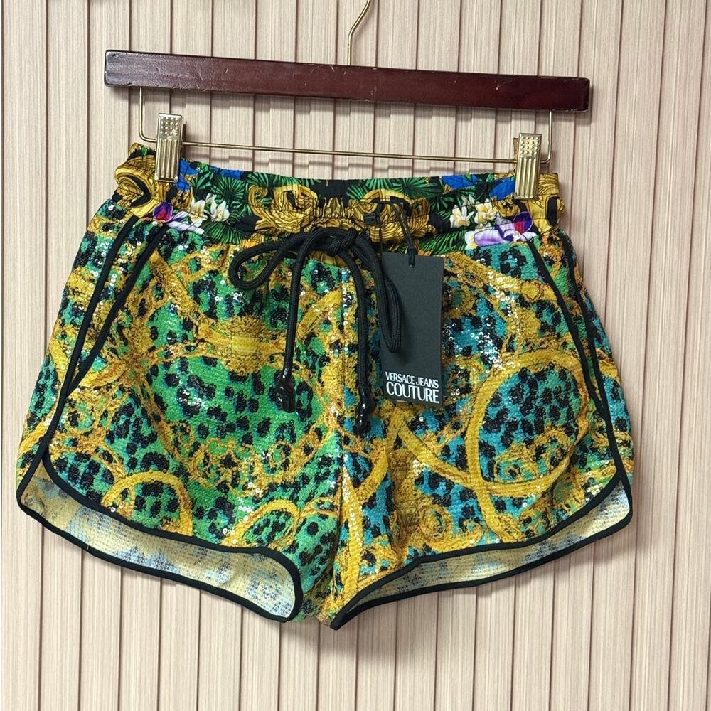 Versace Jeans Couture Women’s Leo Chain Print Shorts Multicolor Size 2